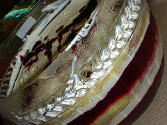 berry trifle in glass bowl